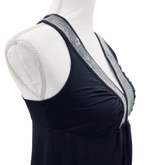 New STILE BENETTON Dress Sleeveless V-Neck Stretch Black - Picture 4 of 7